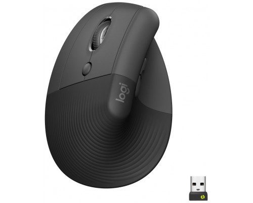 LOGITECH Raton (Izqda/Zurdos) Inalambrico 6 botones Ergonomico, Vertical, Videojuegos color grafito