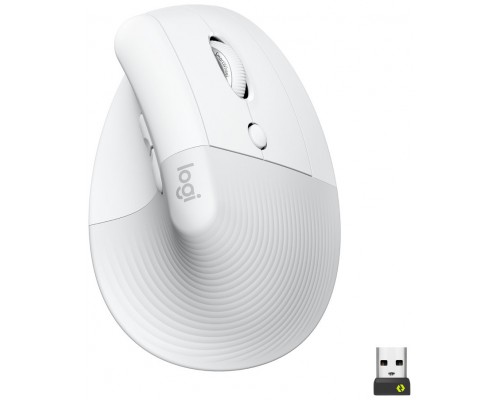 LOGITECH Raton Inalambrico 6 botones Ergonomico, Vertical, Videojuegos color Blanco crudo