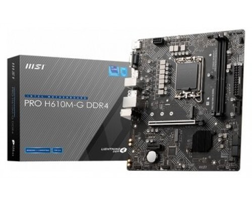 PLACA MSI PRO H610M-G DDR4,INTEL,1700,H610,2DDR4,MATX (Espera 4 dias)