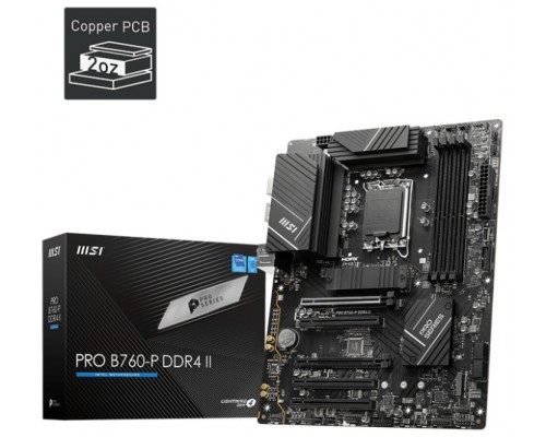 PLACA MSI PRO B760-P DDR4 II,INTEL,1700,B760,4DDR4,128GB,HDMI+DP,4SATA+2M.2,4USB 3.2+2USB-C,2.5GB,ATX (Espera 4 dias)
