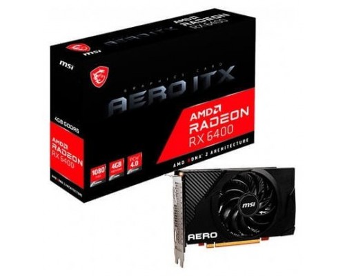 MSI Radeon RX 6400 AERO ITX 4G AMD 4 GB GDDR6 (Espera 4 dias)