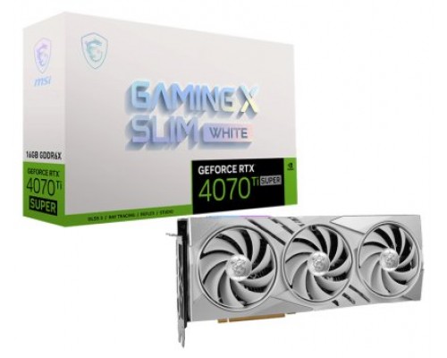 MSI GeForce RTX 4070 Ti SUPER 16G GAMING X SLIM WHITE NVIDIA 16 GB GDDR6X (Espera 4 dias)