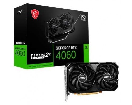 MSI GEFORCE RTX 4060 VENTUS 2X BLACK 8G OC tarjeta gráfica NVIDIA 8 GB GDDR6 (Espera 4 dias)