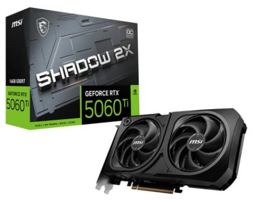 MSI GEFORCE 5060 TI 16GB SHADOW 2X OC PLUS BULK NVIDIA GeForce RTX 5060 Ti GDDR7 (Espera 4 dias)