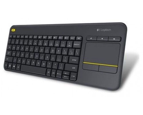 TECLADO LOGITECH k400 PLUS TOUCHPAD INGLES INALAMBRICO NEGRO