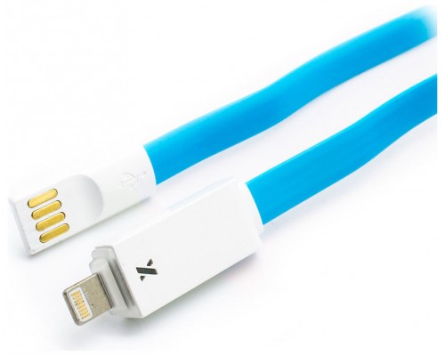 Cable Lightning Plano LED  iPhone/iPad Azul (Espera 2 dias)