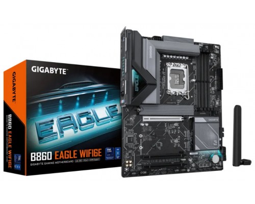GIGABYTE B860 EAGLE WIFI6E Placa base - CPUs Intel Core Ultra, VRM de 12+1+2+1 fases, hasta 9066MHz DDR5, 1xPCIe 5.0 + 2xPCIe 4.0 M.2, LAN 2,5 GbE, WIFI 6E, USB 3.2 Gen 2x2 (Espera 4 dias)