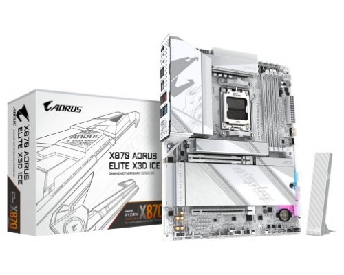 PLACA GIGABYTE X870 AORUS ELITE X ICE,AMD,AM5,X870,4DDR5,256GB,1HDMI+2USB4,2SATA6+2M.2,5GBLAN+WIFI7+BT5.4,10USB3.2,ATX (Espera 4 dias)