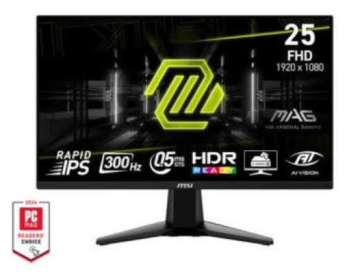 MSI MONITOR MAG 255XF. 24.5" IPS PLANO. 1920X1080 . 300HZ. NEGRO (Espera 4 dias)