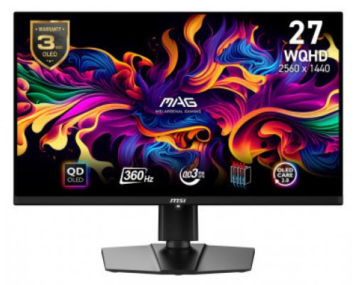 MSI MAG 271QPX QD-OLED pantalla para PC 67,3 cm (26.5") 2560 x 1440 Pixeles Quad HD QDOLED Negro (Espera 4 dias)