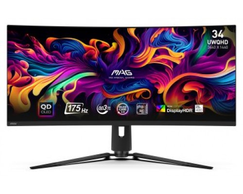MSI MAG 341CQP QD-OLED pantalla para PC 86,4 cm (34") 3440 x 1440 Pixeles UltraWide Quad HD QDOLED Negro (Espera 4 dias)