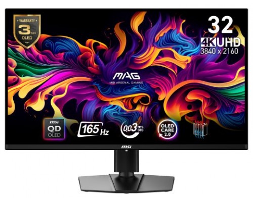 MSI MAG 321UP QD-OLED pantalla para PC 80 cm (31.5") 3840 x 2160 Pixeles 4K Ultra HD Negro (Espera 4 dias)