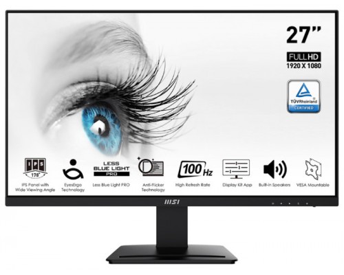 MSI Pro MP273A pantalla para PC 68,6 cm (27") 1920 x 1080 Pixeles Full HD LED Negro (Espera 4 dias)