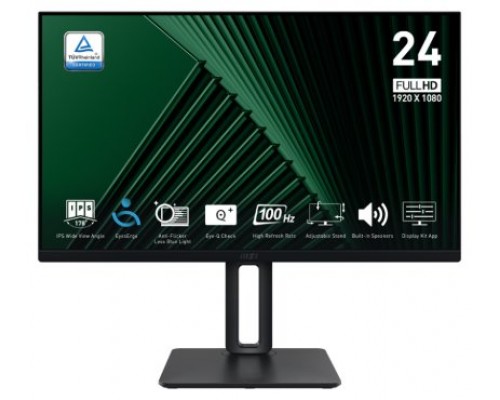 MSI Pro MP245PG pantalla para PC 60,5 cm (23.8") 1920 x 1080 Pixeles Full HD LCD Negro (Espera 4 dias)
