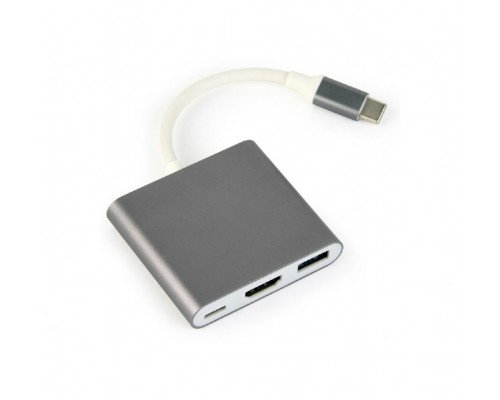 MULTIADAPTADOR GEMBIRD USB TIPO C, GRIS ESPACIAL