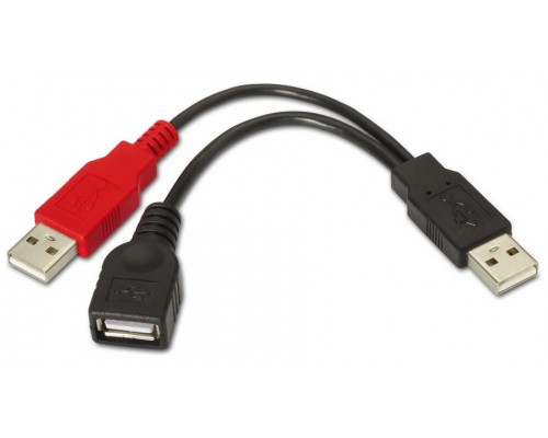 CABLE USB 2.0+ALIMENTACION TIPO AM+A ALIM.M-AH NEGRO