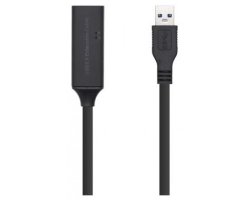 AISENS CABLE USB 3.0 PROLONGADOR CON AMPLIFICADOR Y ALIM., TIPO A/M-A/H, NEGRO, 15M CABLE USB