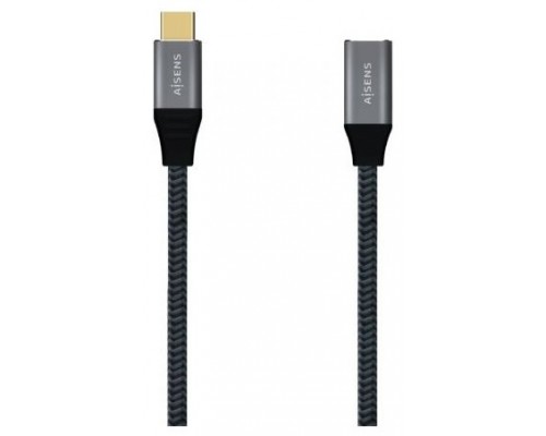 AISENS - CABLE USB 3.2 GEN2x2 ALUMINIO 20GBPS 5A 100W, TIPO USB-C/M-USB-C/H, GRIS, 1.0M