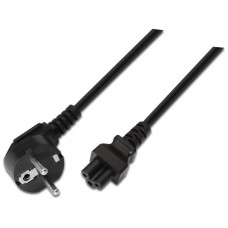 AISENS - CABLE ALIMENTACION TREBOL,CEE7 ACODADO/M-C5/H, NEGRO, 1.5M