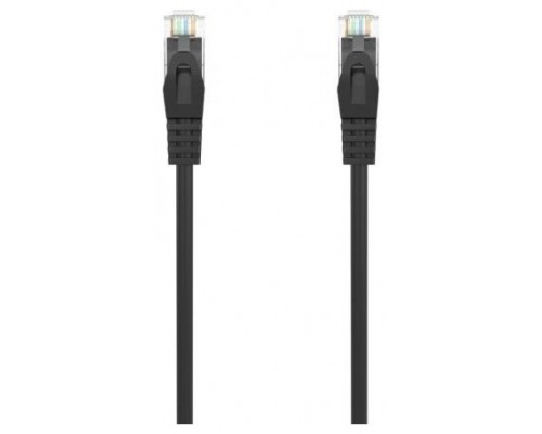 AISENS - CABLE DE RED LATIGUILLO RJ45 LSZH CAT.6A 500 MHZ UTP AWG24, NEGRO, 0.5M