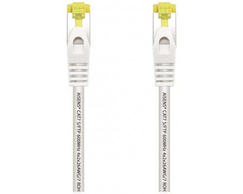 AISENS - CABLE DE RED LATIGUILLO RJ45 LSZH CAT.7 600 MHZ S/FTP PIMF AWG26, BLANCO, 1.0M