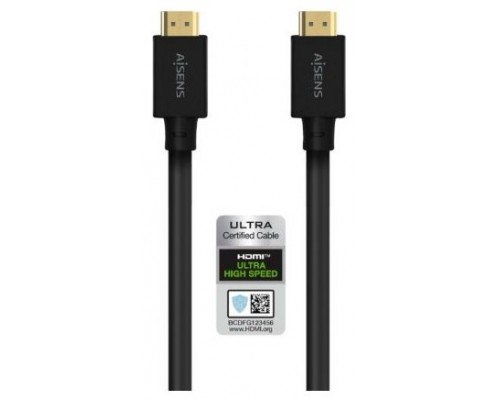 AISENS - CABLE HDMI V2.1 ULTRA ALTA VELOCIDAD / HEC 8K@60HZ 48GBPS, A/M-A/M, NEGRO, 5.0M