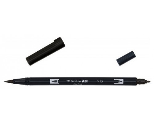 ROTULADOR DOBLE PUNTA PINCEL COLOR NEGRO TOMBOW ABT-N15 (Espera 4 dias)