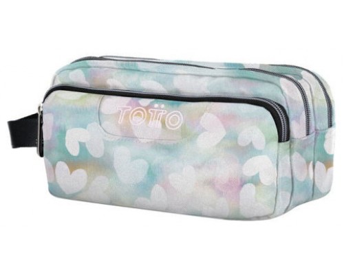 ESTUCHE ESCOLAR TRES COMPARTIMENTOS CORAZONES PASTEL TOTTO AC52ECO009-2311Z-4HX (Espera 4 dias)