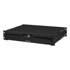 CAJON PARA RACK 19" 2U 483X360MM HASTA 90KG NEGRO CIERRE FRONTAL