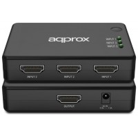 HDMI SWITCH 3 PUERTOS 4K + CONTROL REMOTO APPROX (Espera 4 dias)