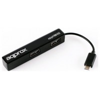 ANDROID MICRO HUB 4 PUERTOS USB NEGRO APPROX (Espera 4 dias)
