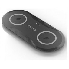AISENS - CARGADOR INALAMBRICO USB-C 15W 2 EN 1 PARA MOVIL AURICULARES, NEGRO
