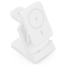 AISENS - CARGADOR INALAMBRICO USB-C 4 EN 1 DE 15W PARA MOVIL, APPLE WATCH, AURICULARES CON ESTUCHE DE CARGA, BLANCO