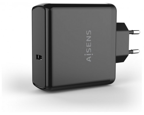 AISENS Cargador PD3.0 QC3.0 1 puerto 1xUSB-C 60W, portatiles, moviles, camaras y tablets negro