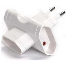 ENCHUFE DE CONVERSION ALEMAN 1 A 3 10A BLANCO AIGOSTAR (Espera 4 dias)-2180 ENCHUFE DE CONVERSION ALEMAN 1 A 3 10A BLANCO AIGOSTAR (Espera 4 dias)
