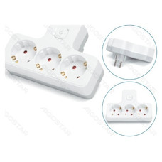 ENCHUFE DE CONVERSION ALEMAN 1 A 3 16A CON INTERRUPTOR BLANCO/GRIS AIGOSTAR (Espera 4 dias)-2181 ENCHUFE DE CONVERSION ALEMAN 1 A 3 16A CON INTERRUPTOR BLANCO/GRIS AIGOSTAR (Espera 4 dias)