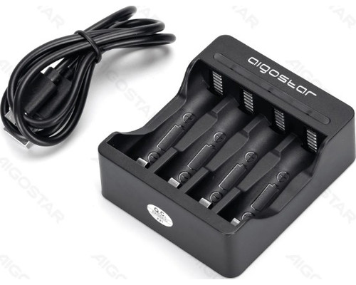 CARGADOR DE PILAS 4 (AA/AAA) NEGRO AIGOSTAR (Espera 4 dias)-2181 CARGADOR DE PILAS 4 (AA/AAA) NEGRO AIGOSTAR (Espera 4 dias)