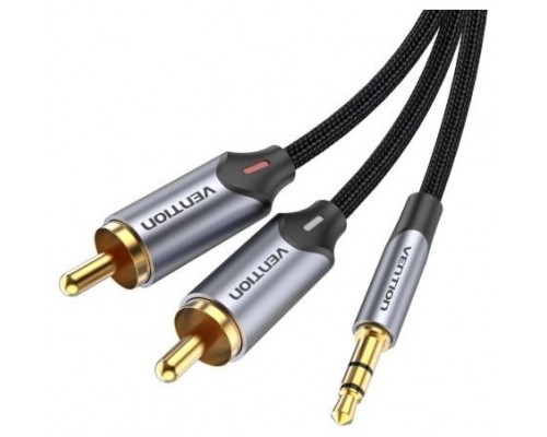 CABLE AUDIO ESTEREO JACK 3.5/M 2xRCA/M 1.5 M GRIS VENTION (Espera 4 dias)