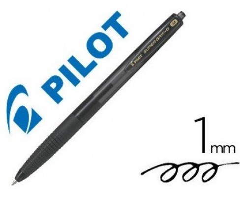 BOLÍGRAFO SUPER G NEGRO PILOT BPGG-8R-M-B (MIN12) (Espera 4 dias)