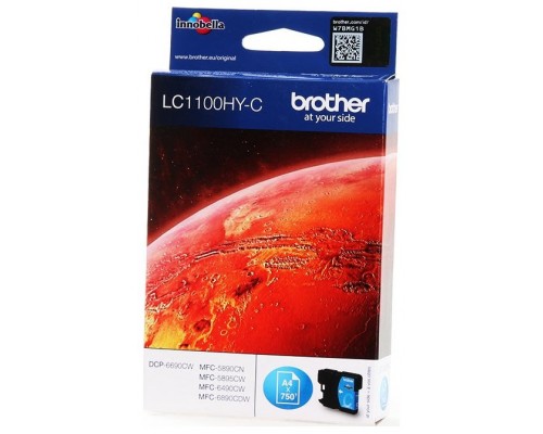 TINTA BROTHER LC1100HYC CIAN ALTA CAPACIDAD 750PAG (Espera 4 dias)