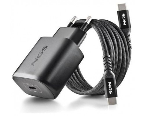 CARGADOR PARED GaN2 USB-C + CABLE 45W NEGRO NGS (Espera 4 dias)