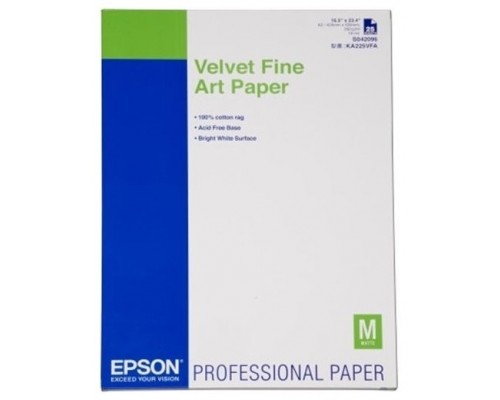 Epson GF Papel Velvet Fine Art. A2, 25h, 260g/m2