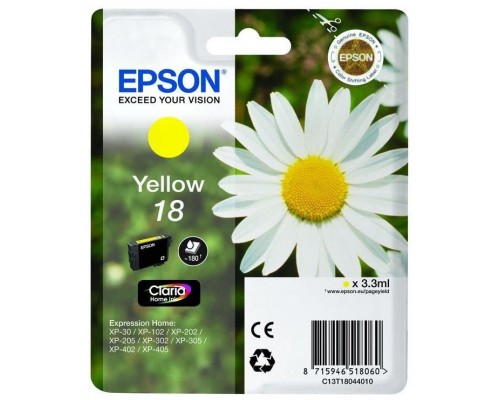 TINTA EPSON CLARIA 18 AMARILLO XP102 205 305 322 405 422