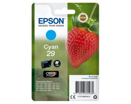 TINTA EPSON CLARIA 29 CIAN XP235 XP332 XP335 XP432 XP435