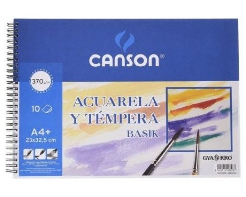 BLOC 10 HOJAS ACUARELA A4+ 370G GUARRO CANSON C200400698 (Espera 4 dias)