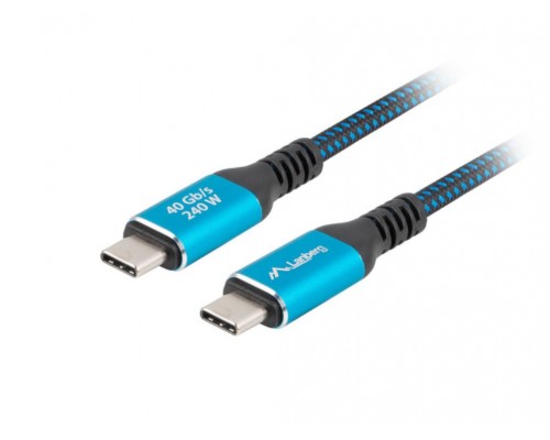CABLE USB-C 4.0 LANBERG MACHO/MACHO 2M 240W 8K 60HZ NEGRO/AZUL