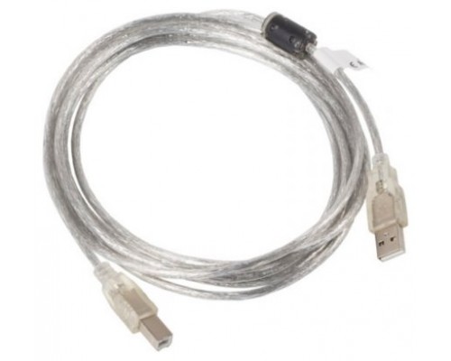 CABLE USB LANBERG USB-A MACHO A USB-B MACHO FERRITA 5M TRANSPARENTE
