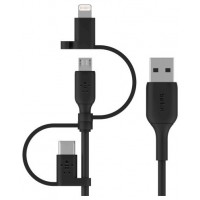 Belkin BOOST CHARGE cable USB 1 m USB A USB C/Micro-USB B/Lightning Negro (Espera 4 dias)-1058 Belkin BOOST CHARGE cable USB 1 m USB A USB C/Micro-USB B/Lightning Negro (Espera 4 dias)