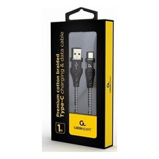 Gembird Cable USB T C trenzado de algodón 1m-121 Gembird Cable USB T C trenzado de algodón 1m