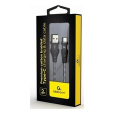 Gembird Cable USB T C trenzado de algodón 2m-121 Gembird Cable USB T C trenzado de algodón 2m